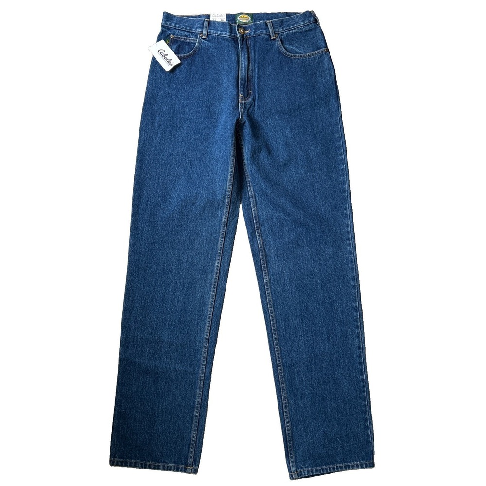 NWT Cabela's Men's Roughneck Relaxed Fit Heavyweight Jeans Dark Blue 34x36